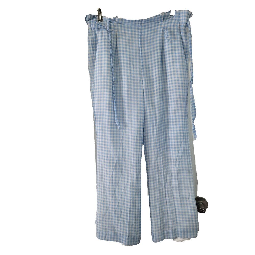 Joie Small pants 100% silk elastic waist band paper bag belted lining